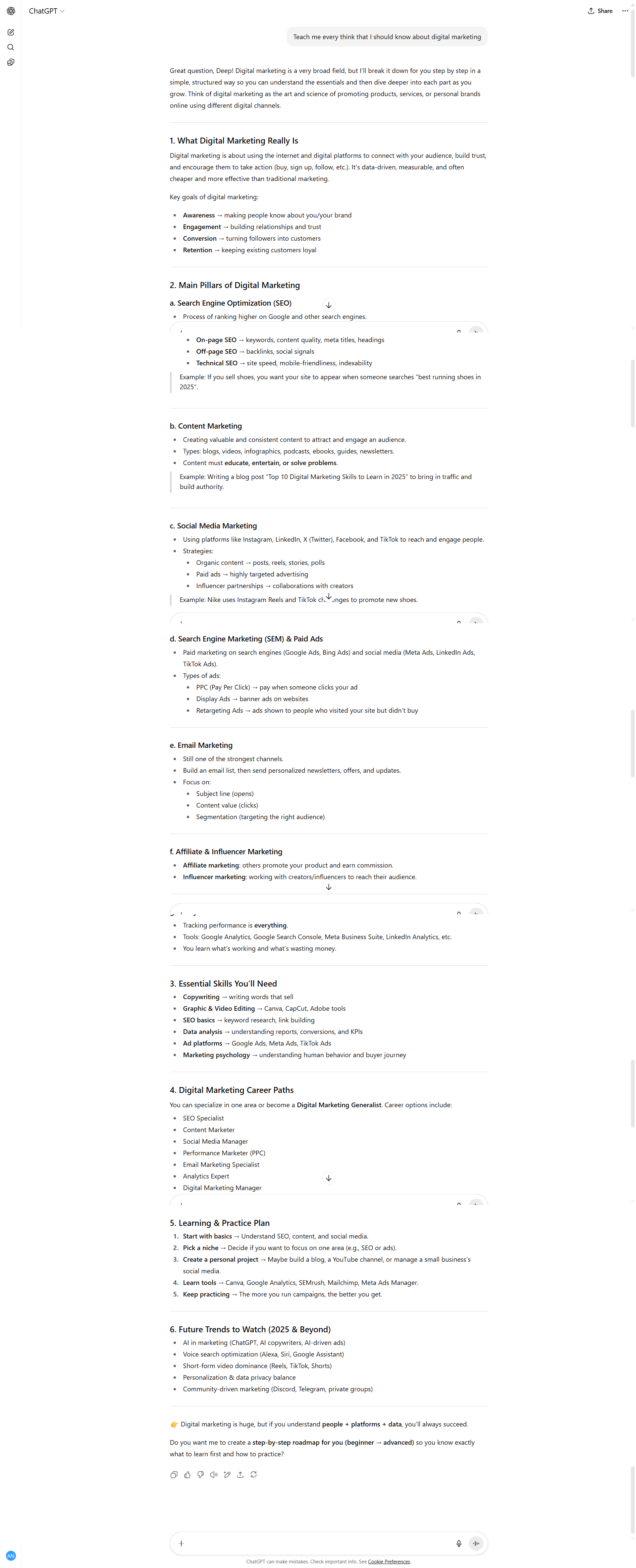 A screenshot of a conversation with ChatGPT in normal mode.